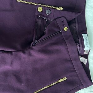 Calvin Klein Deep Purple Trousers with Gold Accents